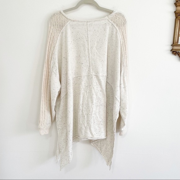 FREE PEOPLE oversized slouchy my girl asymmetric Sweater Top boho crochet knit - Picture 5 of 15